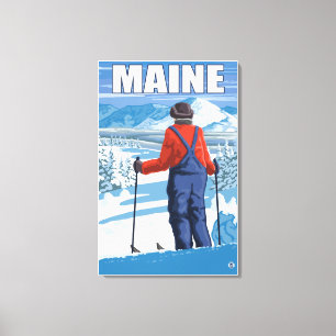 MaineSkier Admiring View Canvas Print