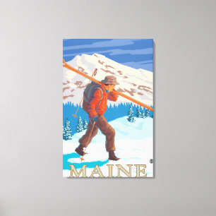 MaineSkier Carrying Skis Canvas Print
