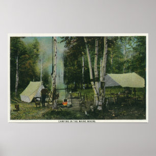 MaineView of a Campground in the Maine Woods Poster