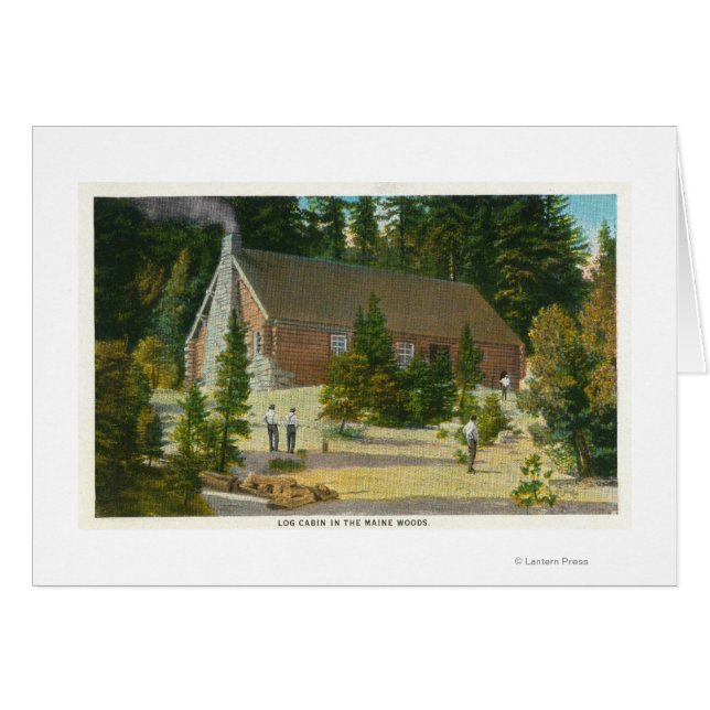 MaineView of a Log Cabin in the Maine Woods (Front Horizontal)