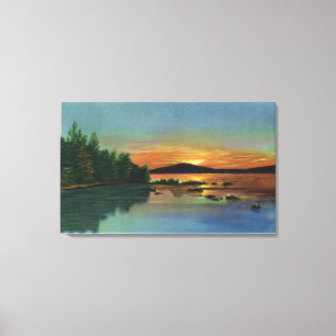 MaineView of a Sunset on Bald Mountain Canvas Print