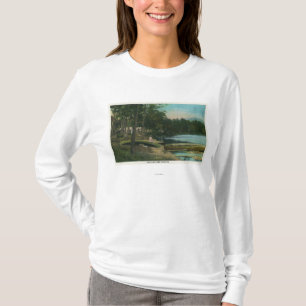 MaineView of a Woman on a Canoe by the Shore T-Shirt
