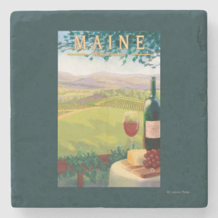 MaineWine Country Scene Stone Coaster