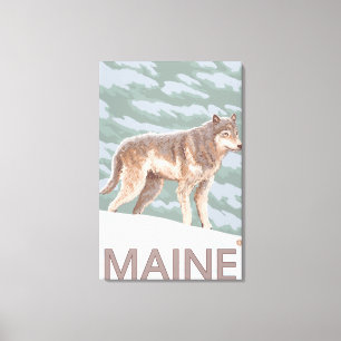 MaineWolf Scene Canvas Print