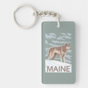 MaineWolf Scene Keychain