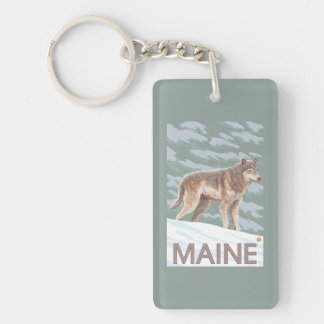 MaineWolf Scene Keychain