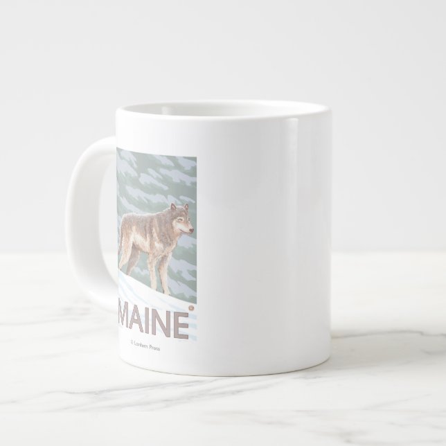 MaineWolf Scene Large Coffee Mug (Front Left)
