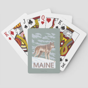 MaineWolf Scene Playing Cards