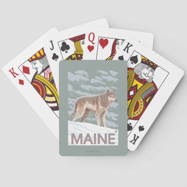 MaineWolf Scene Playing Cards (Back)