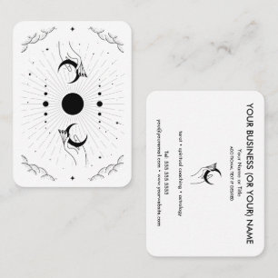 Mains avec Moons Tarot Carte de visite psychique