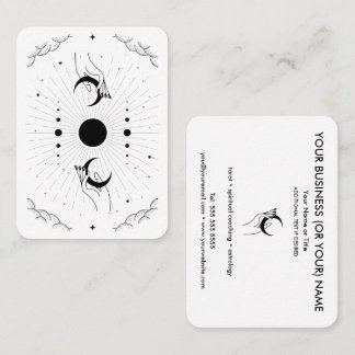 Mains avec Moons Tarot Carte de visite psychique