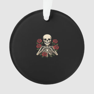 Mains Coeur Squelette Avec Roses Rouges - Romantiq