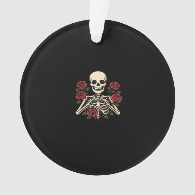 Mains Coeur Squelette Avec Roses Rouges - Romantiq (devant)