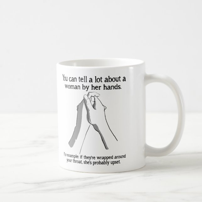 Mains de la femme drôle Mug (Droite)