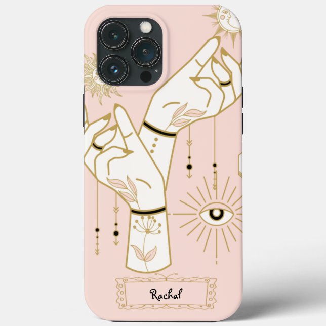 Mains Mystiques, coque iphone Vintage d'illustrati (Verso)