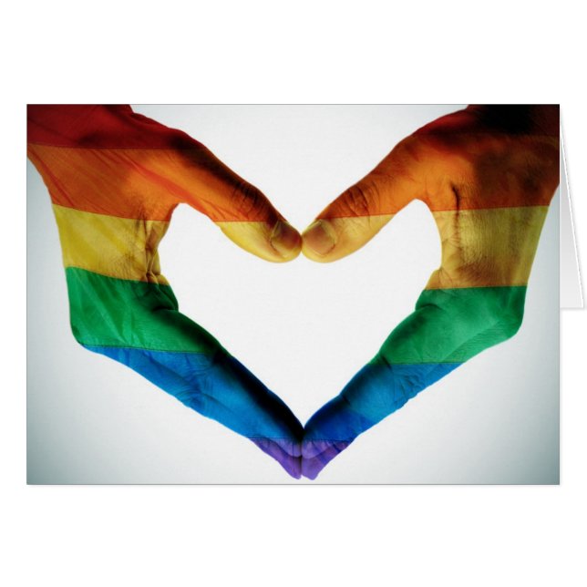 Mains peintes comme coeur d'arc-en-ciel (Devant horizontal)