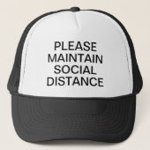 Maintain Social Distance Custom Text Baseball Trucker Hat (Front)