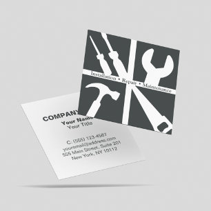 Maintenance Installation Repair Service Handyman Square Business Card