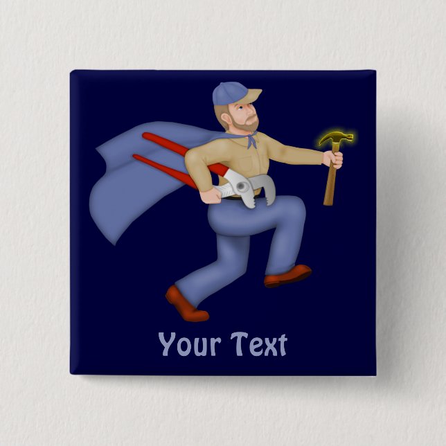 Maintenance Man 2 Inch Square Button (Front)