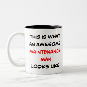 maintenance man, awesome Two-Tone coffee mug