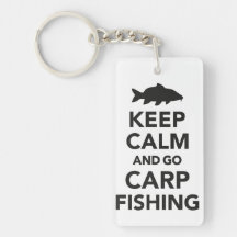 "Maintenez calme et allez porte-clés de pêche de
