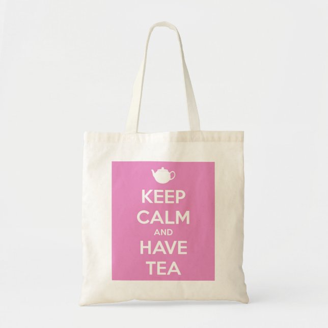 Maintenez calme et ayez le sac fourre-tout rose à (Devant)