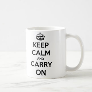 Maintenez calme et continuez la tasse (noire et