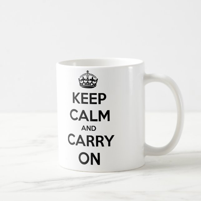 Maintenez calme et continuez la tasse (noire et (Droite)