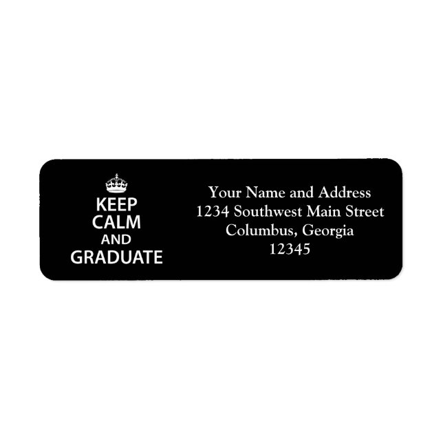 Maintenez le calme et diplômés amusant Graduation (Devant)