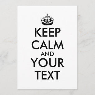 Maintenez le calme et vos invitations des textes