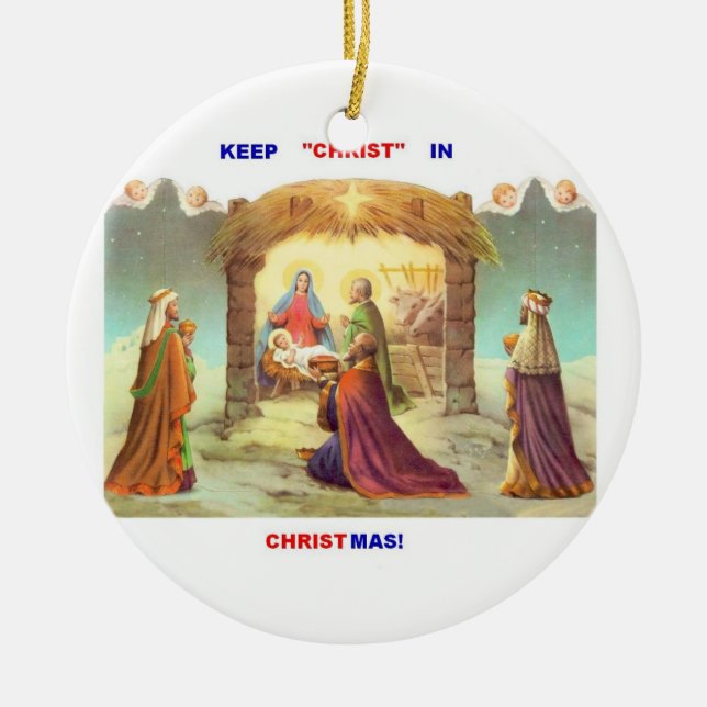 MAINTENEZ LE CHRIST DANS DES ORNEMENTS DE NOËL (Devant)