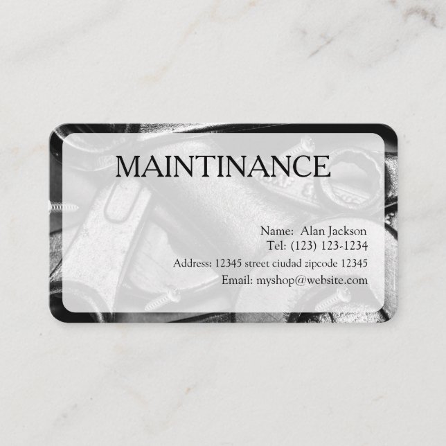 MAINTINANCE Business card editable (Front)