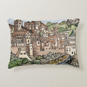 Mainz, Germany, 1493 Decorative Pillow