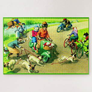 Mainzer cats on motorcycles and bikes jigsaw puzzle