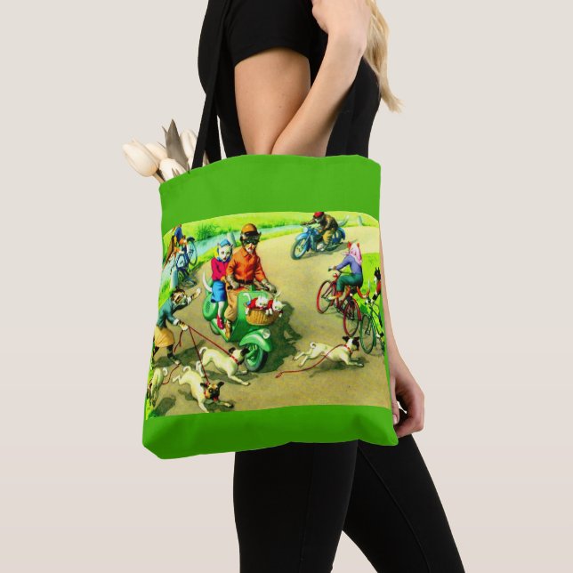 Mainzer cats on motorcycles and bikes tote bag (Close Up)