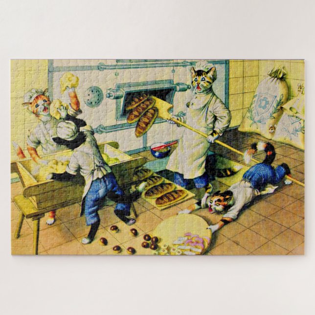 Mainzer chaotic bakery cats jigsaw puzzle (Horizontal)