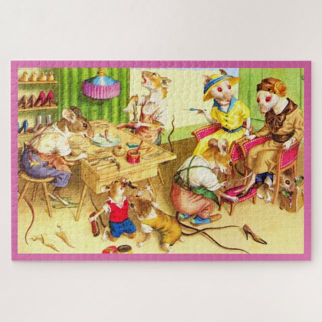 Mainzer mice cobblers and shoe store print jigsaw puzzle (Horizontal)