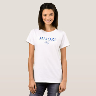 Maiori Italy, Elegant Blue Text T-Shirt