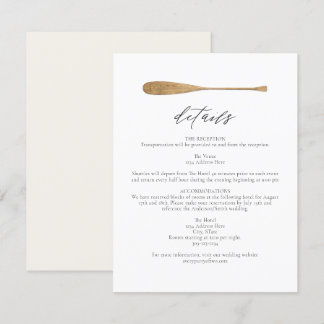 MAIRI Minimalist Boat Lake Themed Wedding Details Invitation
