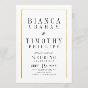 Mairie Typographie Mariage Célébration Invitation