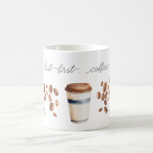 Mais d'abord, tasse de grains de café