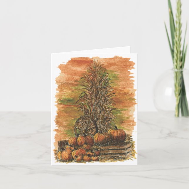 Maïs de chute et carte vierge de citrouilles (Devant)