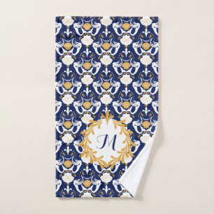 Maïs et coquillages Motif de Damas Monogramme