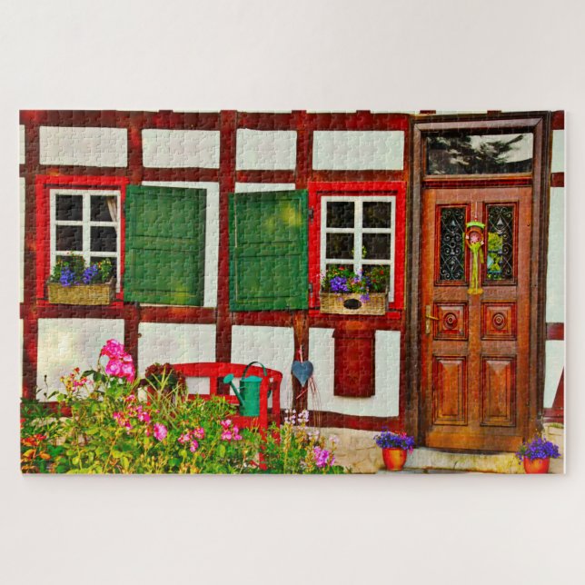 Maison à colombages Allemagne. Puzzle (Horizontal)