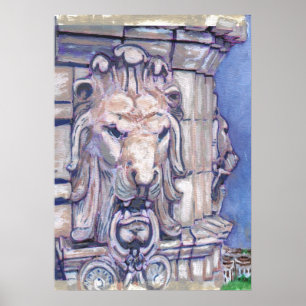 Maison Blanche Building Lion Head Poster