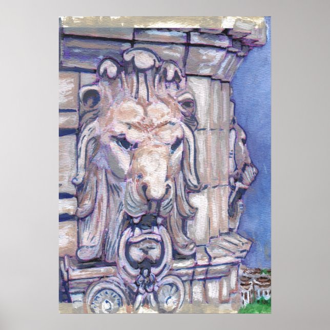 Maison Blanche Building Lion Head Poster (Front)