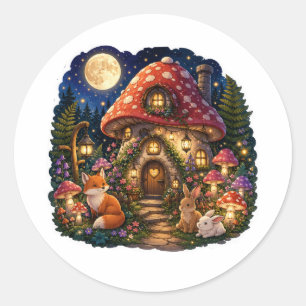 Maison Champignon Enchantée Autocollant Fantastiqu