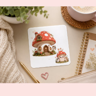 Maison Champignon Mignonne Autocollant Cottageco