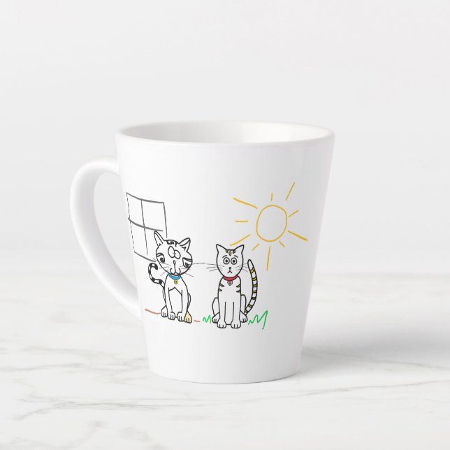Maison Chat, Grange Chat - tasse latte (Angle gauche)