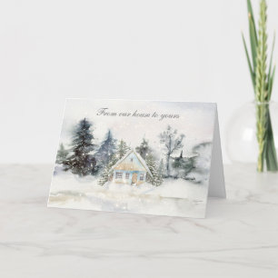 Maison dans la carte de vacances neige